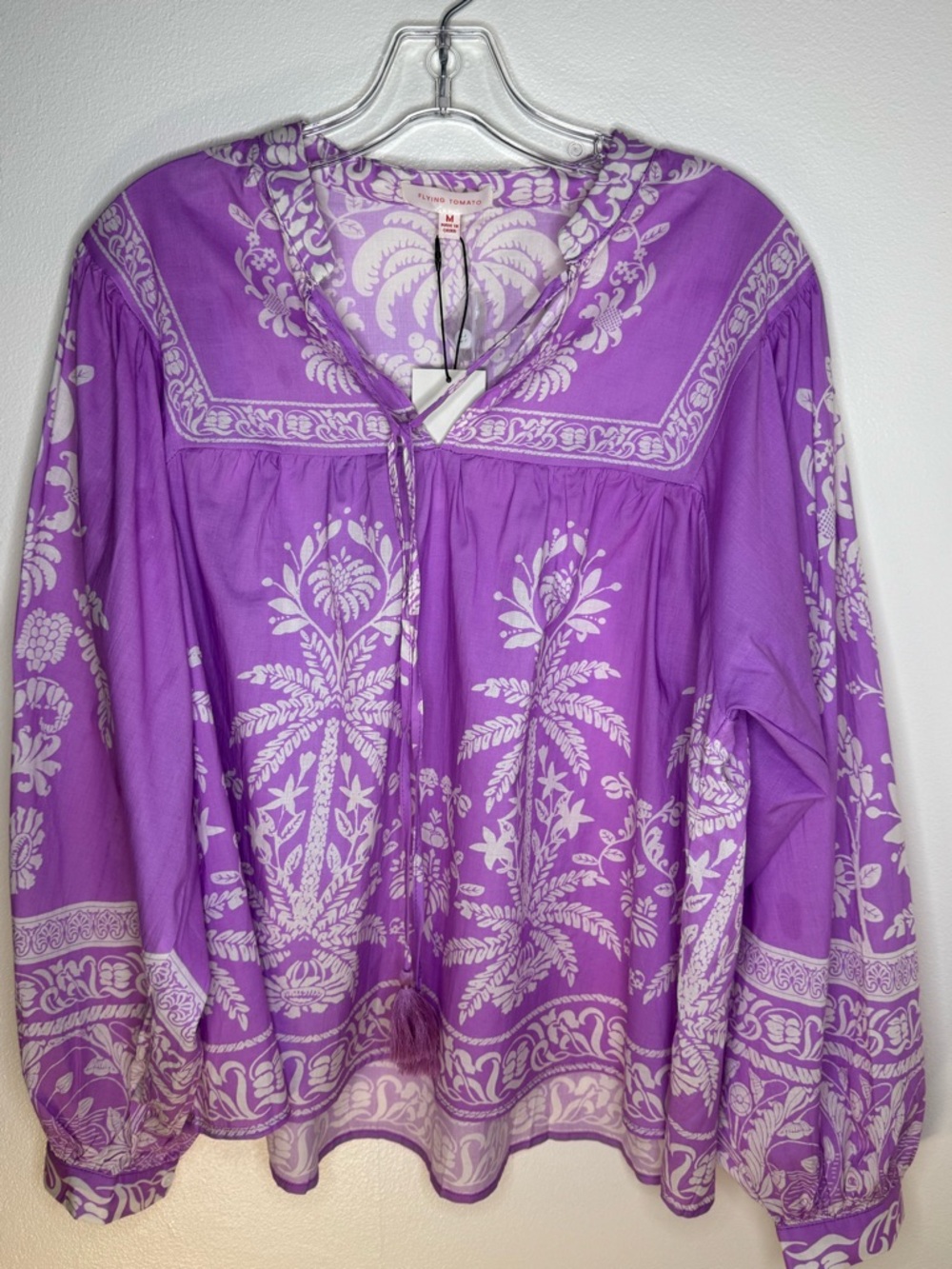 Flying Tomato Purple & White Boho Printed Tunic